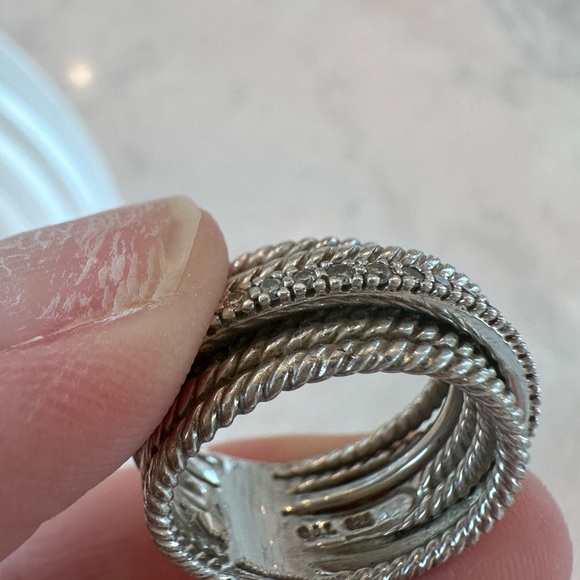 David Yurman Large Diamond Crossover Ring - Picture 8 of 10